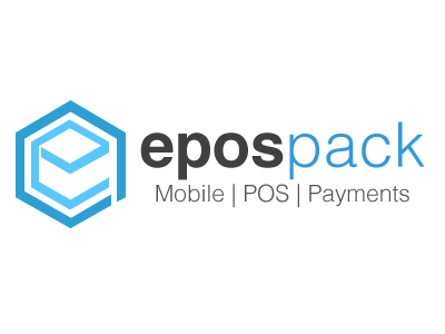 Epos-Pack Logo blue brand company epos flat grey logo pos project work