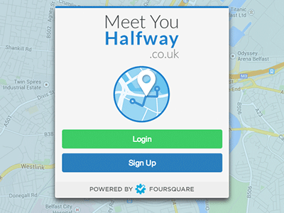 Login Screen for my Major Project blue foursquare green interface login map signup ui user