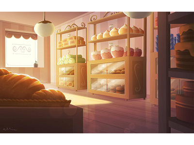 Treats bakery environment illustration morning pastries procreate