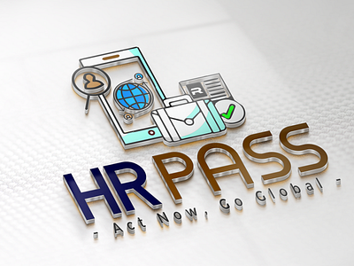 HRPASS World wide Jobs and Online Resume Making Company branding clean design flat icon identity illustration illustrator logo minimal web website