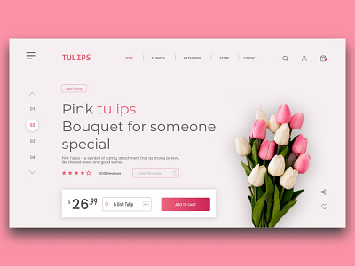 Website UI UX Design For Tulips Shopping website