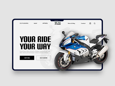 Custom Motorcycle | Website Mockup | NOTALLPINK