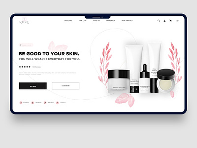 Nubile Cosmetic Product Website design mockup mockups ui uiux ux webdesign website