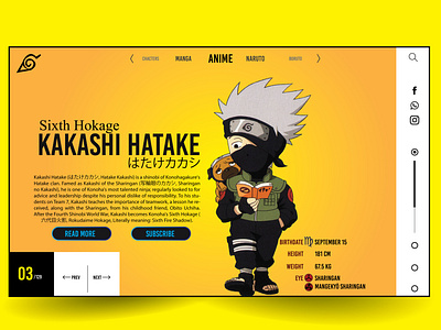 Naruto Anime Website Mockup