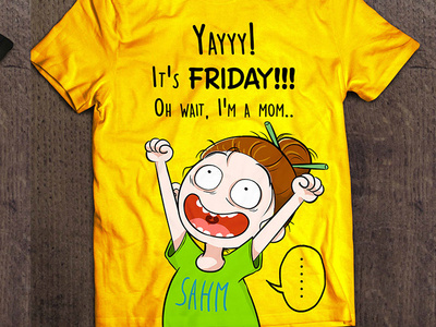 SAHM mom tshirt design cartoon character characterdesign colorful illustration logotype mom tshirt tshirt design