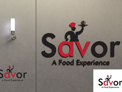 Savor logo Wall Logo Mockup