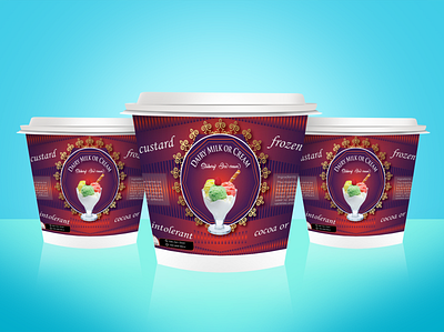 Ice Cream Label Design With Packaging Mockup branding design illustration label design label packaging labeldesign package design product design product label product packaging