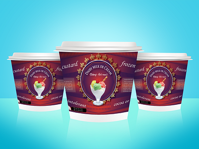 Ice Cream Label Design With Packaging Mockup