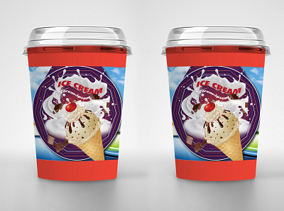 Free Ice Cream Disposable Packaging Mockup branding design illustration label design label packaging labeldesign logo package design product design product packaging