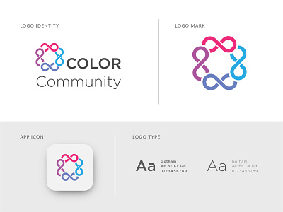 Color Community app application design icon illustration logo monogram