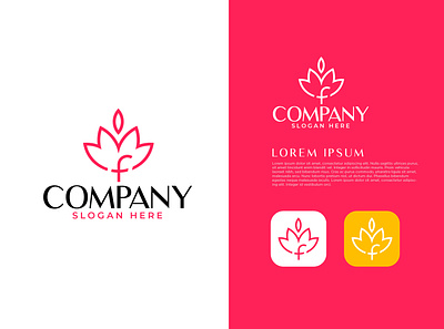 Flower Logo F beauty logo flower logo