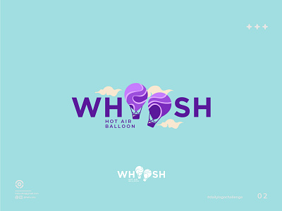 Whoosh dailylogochallenge hotairballoon logo