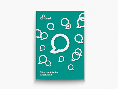 Fitting in brochure bubble cover design editorial speak speech