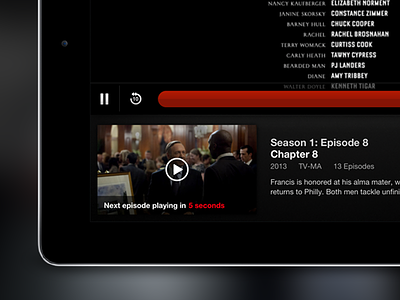 Netflix iPad Postplay house of cards kevin spacey media merica netflix original content player