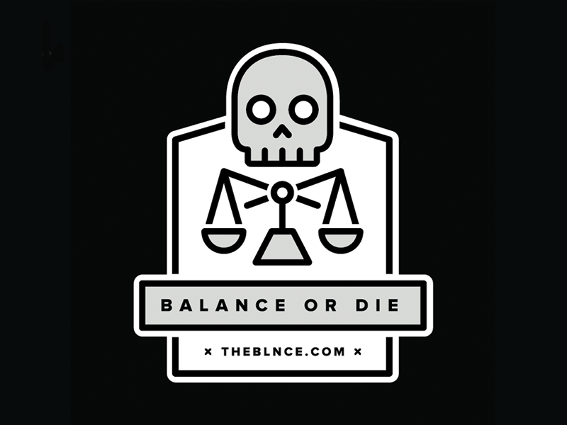 Left vs Right: Balance Or Die (GIF) balance blnce podcast skull sticker