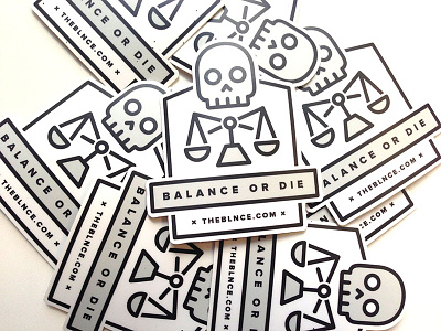 Balance or Die Stickers balance blnce podcast skull sticker
