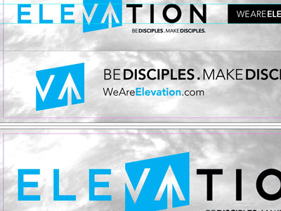 Elevation blue branding cyan large format print