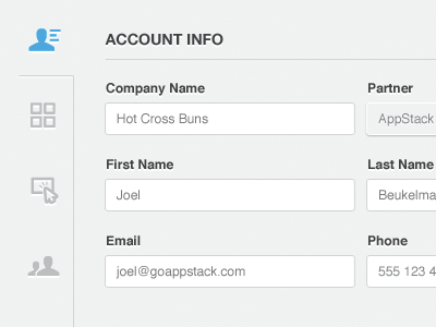 Minimal Side Nav 2 clean dashboard fields forms grey minimal navigation ui