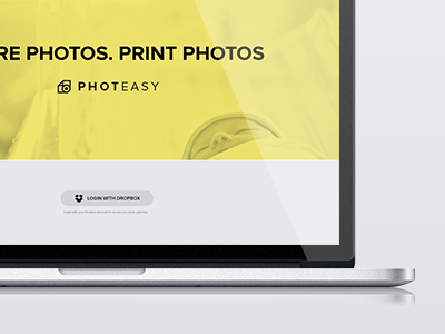 Landing Page Concept button contrast dropbox landing page photeasy photo prints ui website