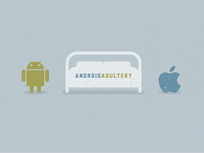 Android Adultery Illustration android apple bed design droid illustration mobile