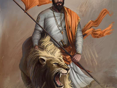 Digital painting of Shivaji Maharaj