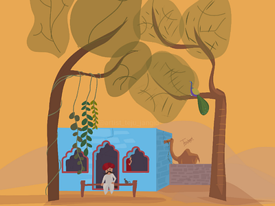 Rajasthani dhani art design digitalart digitalpainting graphic graphic design illustration illustrator rajasthan vector vectorart