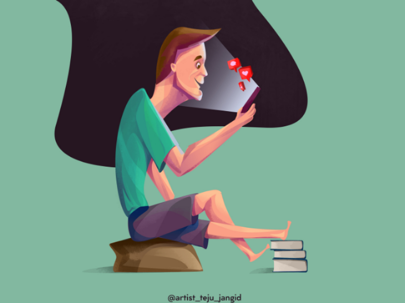 Using mobile. (Today's reality) vector ui todays reality photoshop art logo illustration development design branding art