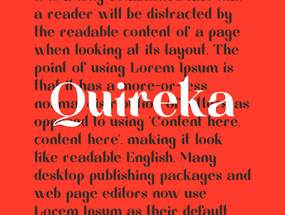 Quireka by Milanku Font branding design font graphic design logo typography ui ux vector