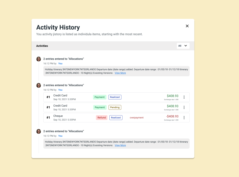 Browse thousands of Activity History UI images for design inspiration ...