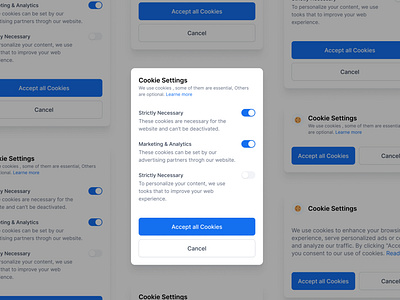 Cookie Settings cookies eranga figma gunawardana modal notifications popup ravindu ui uiux ux