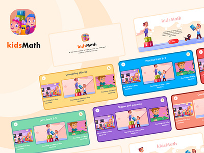 KidsMath app design education figma illustration kids kids app kids education kids elarning kids maths mobile app mobile app design ui uiux