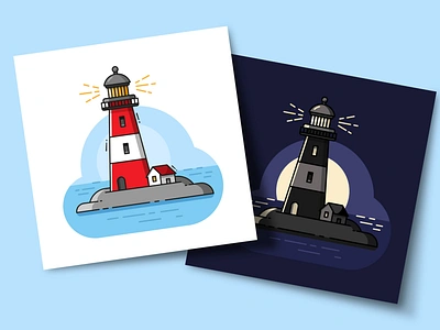 Lighthouse Illustration adobeillustator graphicdesign icon illustration print