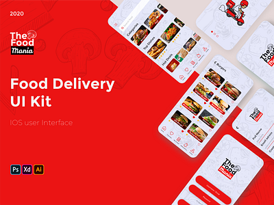 Foodmania mobile app. app app design application design flat food app illustration illustrator ios kit logo ui uidesign ux vector web