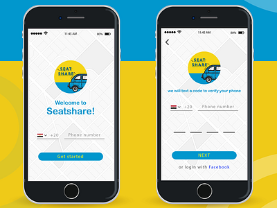 Seatshare Mobile App. app flat illustration ui ux vector web