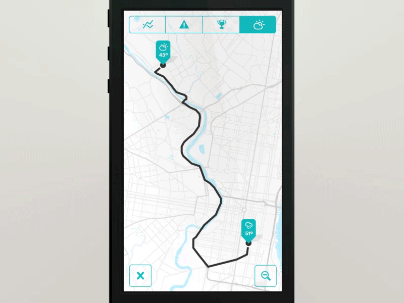 Weather Overview anitmation interaction mobile prototyping