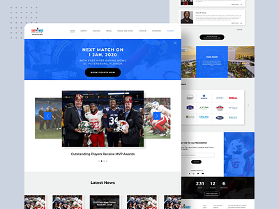 Sports website design adobexd blue footballwebsite fresh gradient homepage landingpage professional sports sportswebsite