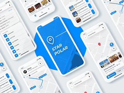 Star Polar App Design app design app designers blue and white map maps navigation uidesign uidesigns uiux uiuxdesign ux uxdesign uxdesigns uxui whitespace