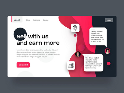 Selling Home Page gradient gradient color homepage homepage design landingpage pattern pattern design red sell seller selling template web theme web theme design website website design website template website theme