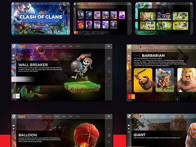 Web Ui design for Clash of Clans. app design landing page modern ui design ui ui design ui designer uiux user interface ux design web design web designer web ui website design