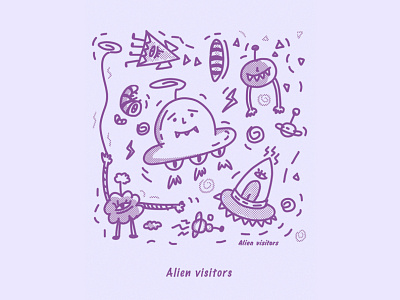 Alien visitors🛸 illustration