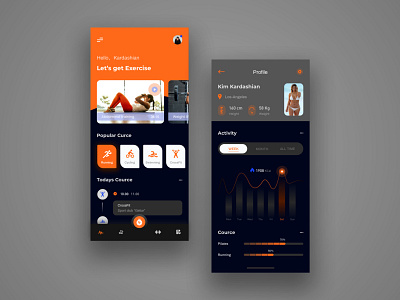 Exercise Fitness Interface app design icon ui ux