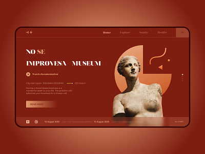 Sculpture Exhibition Website design icon ui ux web