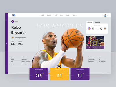 NBA Star Kobe Bryant News Section design icon ui ux web