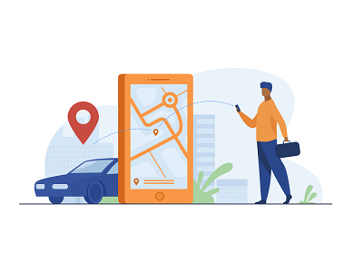 Taxi Navigation Illustration app design illustration ui ux web