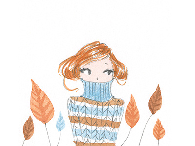 Sweaterweather 2color figurative girls illustration patterns watercolor