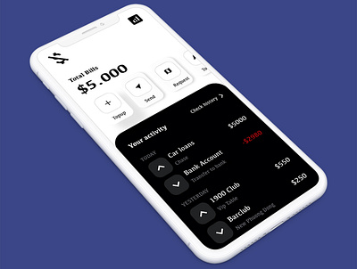 Total bills - This application calculates your expenses activities adobe photoshop adobe xd app design minimalism payment ui ui design ux ui design