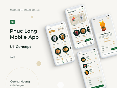 Phuc Long Mobile App Concept minimalism ux ui design
