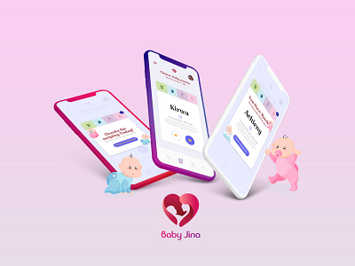 Baby Jina Random Baby Name Generator App adobexd app appdesign babyapps brand branding dailychallenge inspiration livestream tinder xddailychallenge