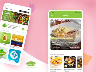 App Carulla Redesign app app design brand clean dailyui ecommerce food app fresco fresh green identity mobile mobile app shop supermarket ui ui ux uxdesign uxui