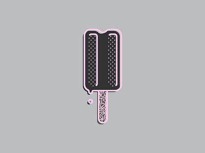 Helado 3 concept dark halftone helado illustration popsicle stroke style texture
